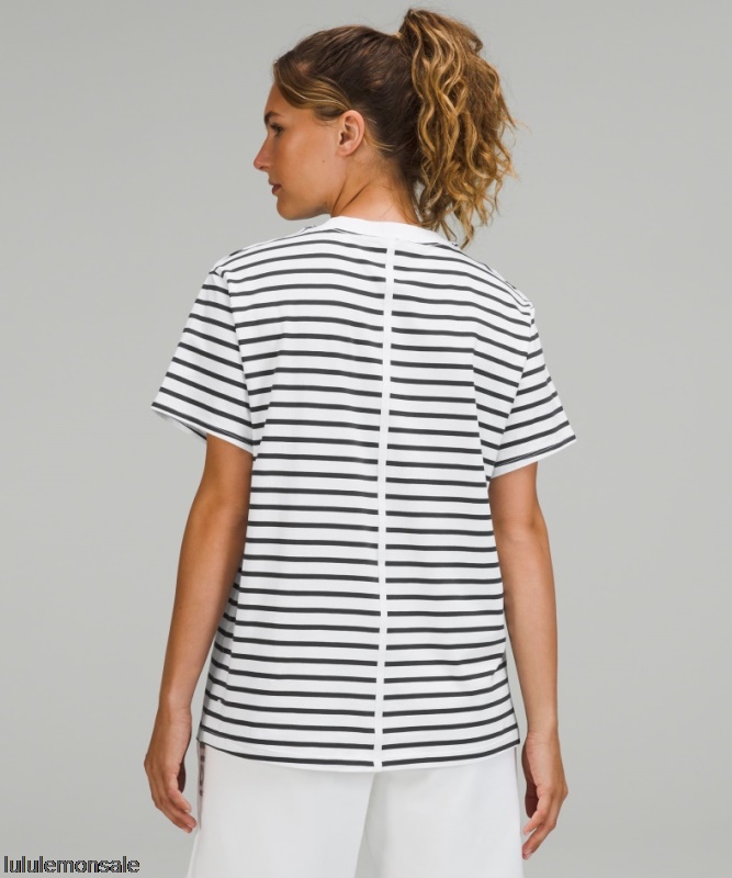 Lululemon Damen DELULU315 | All Yours Baumwoll T-shirt Yachtie Streifen